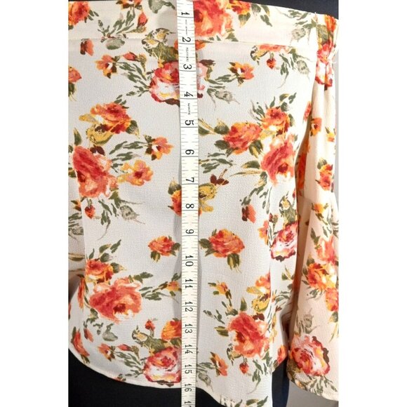 Love-J Long Sleeve Blouse Long sleeves, off the shoulder, ivory, multi color Sma - Picture 8 of 16